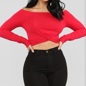 Fashion nova red crop top